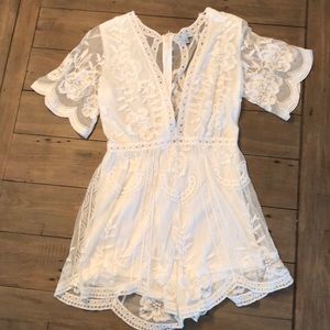 White lace romper
